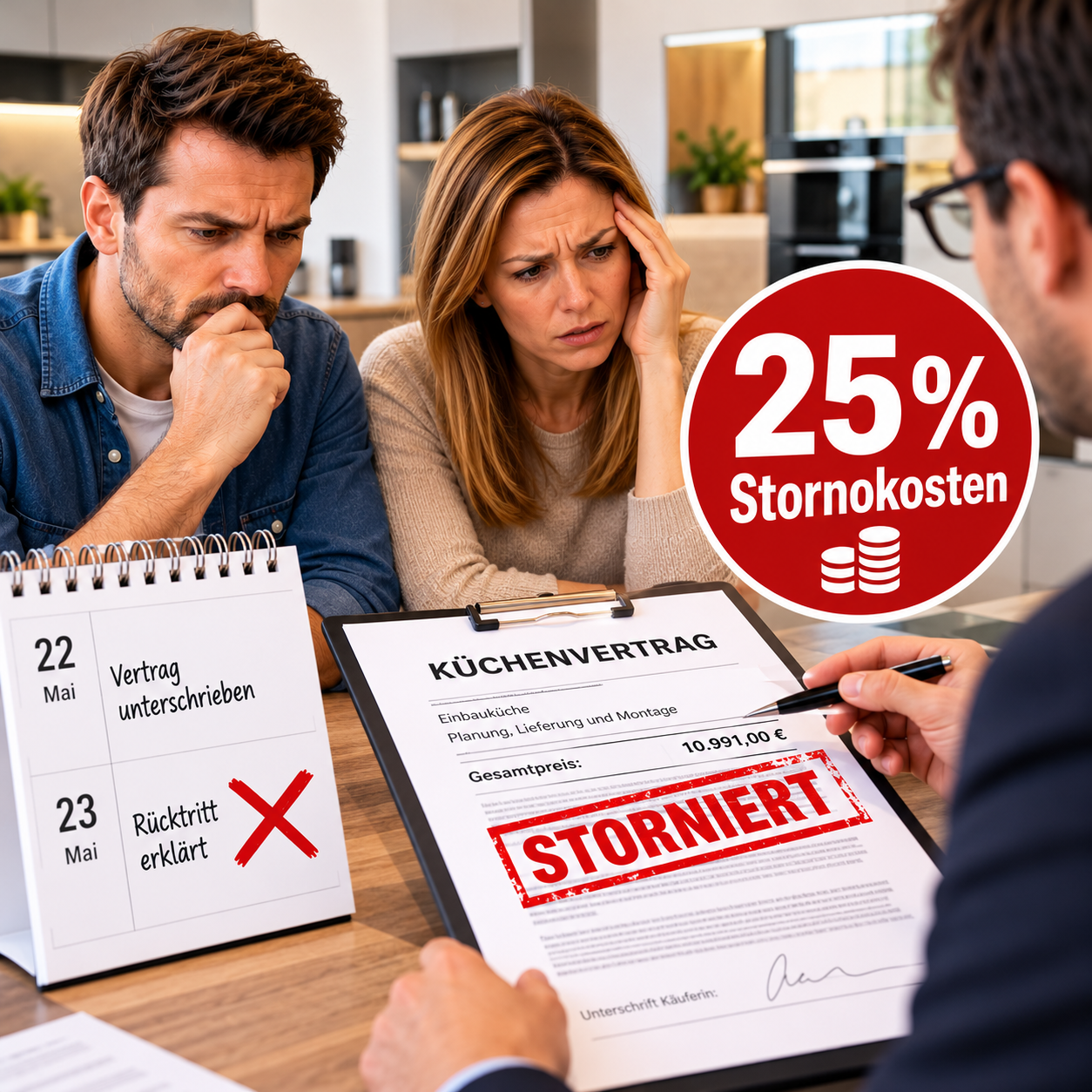 25 % Stornokosten beim Küchenkauf zulässig?