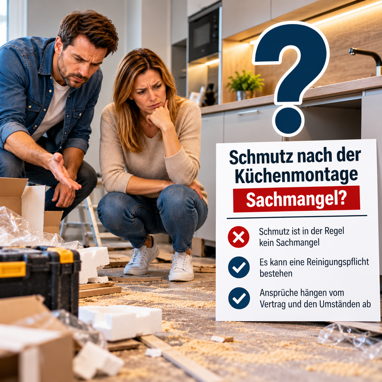 Ist Schmutz nach der Küchenmontage ein Sachmangel?